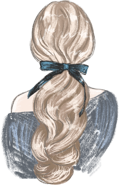 Woman's Beautiful Hairstyle Sketch Illustration