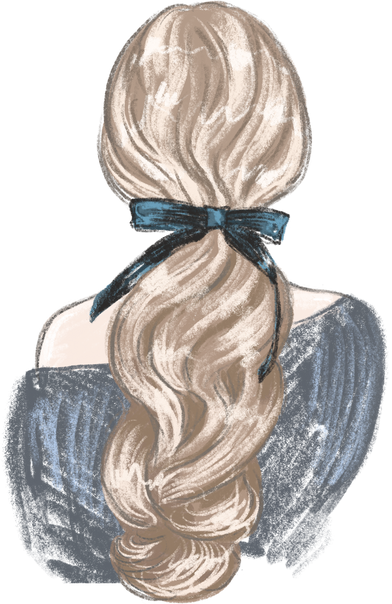 Woman's Beautiful Hairstyle Sketch Illustration