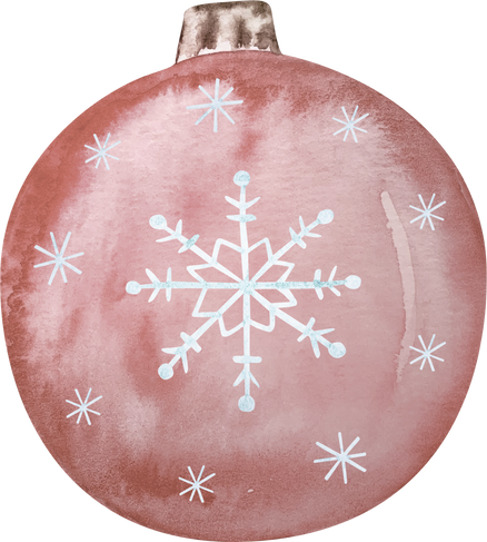 Watercolor christmas tree decorations red ball